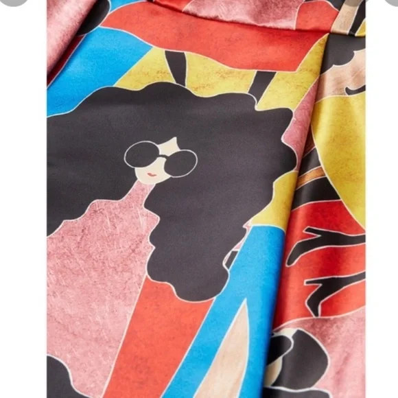 Alice and Olivia Stasia Stace Face Print pleated dress - Picture 5 of 7